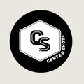 A circular black and white logo featuring a stylized 'CS' monogram inside a hexagon, with the text 'CENTERSHOT' along the lower right edge, centered on a light beige background.